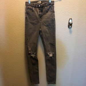 Gray Distressed TopShop Jeans